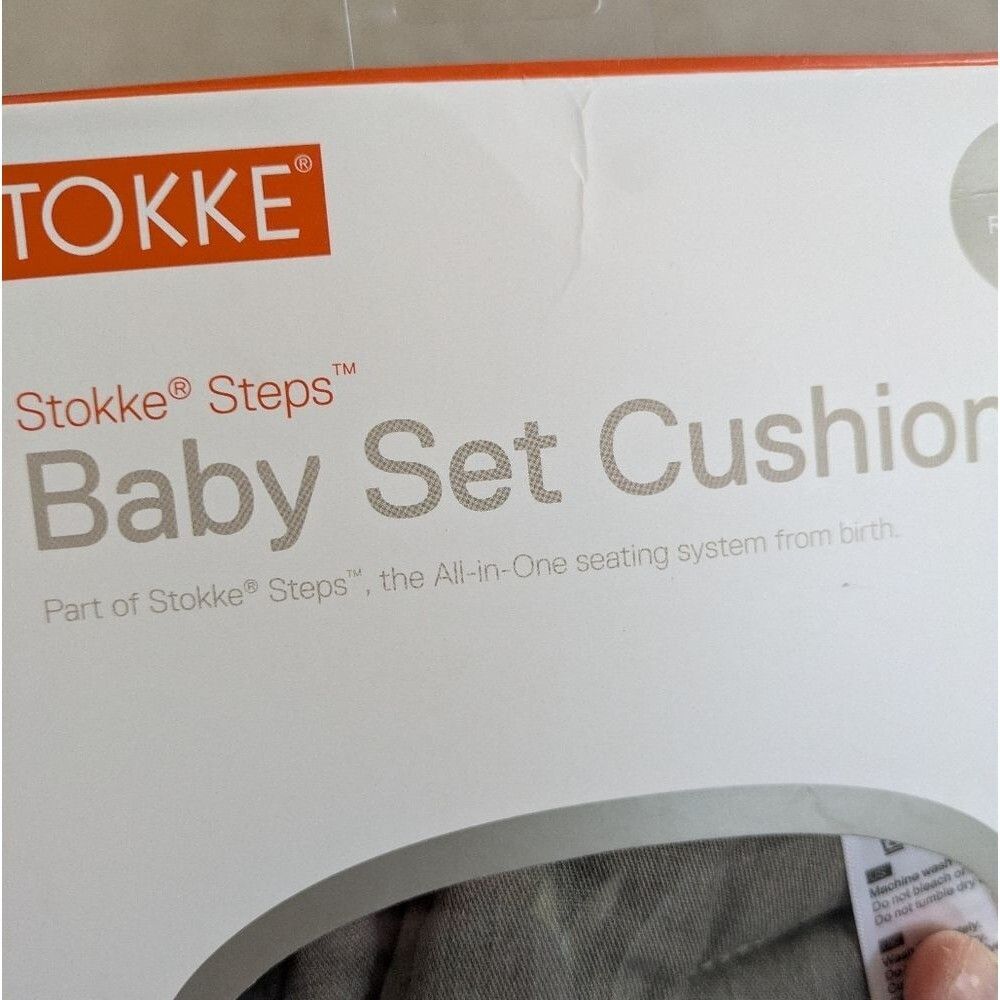 Stokke Steps Baby Set Cushion Baby Seat / Chair Grey Greige New Open Box - Picture 4 of 8